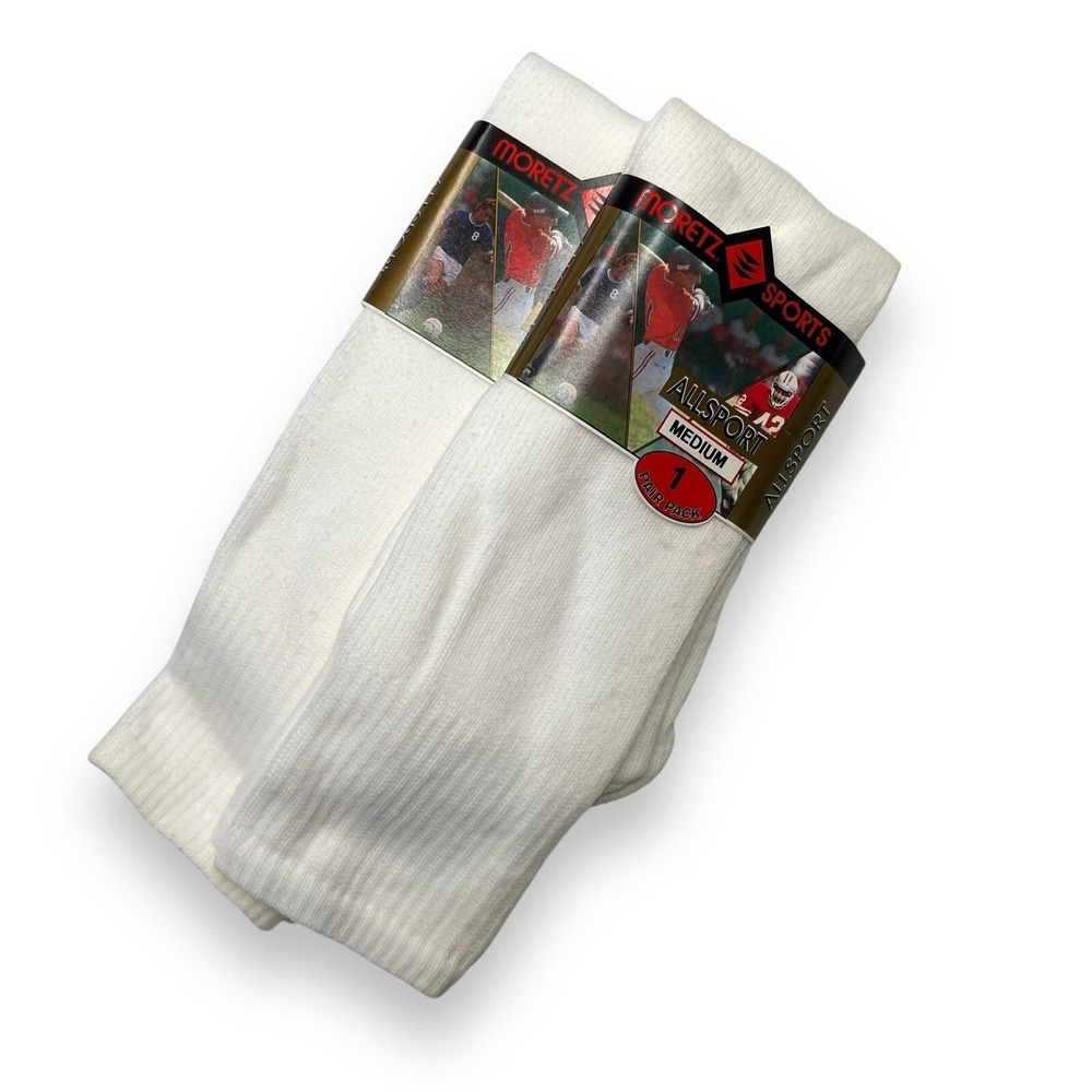 Moretz Sports Allsport White Tube Socks Mens Medium 4.5-8 2648.54 2 Pair Pack